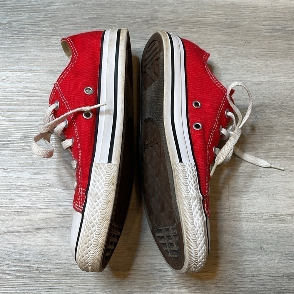 Youth Red Converse All Star Unisex Sneakers Size 3 - Picture 6 of 9